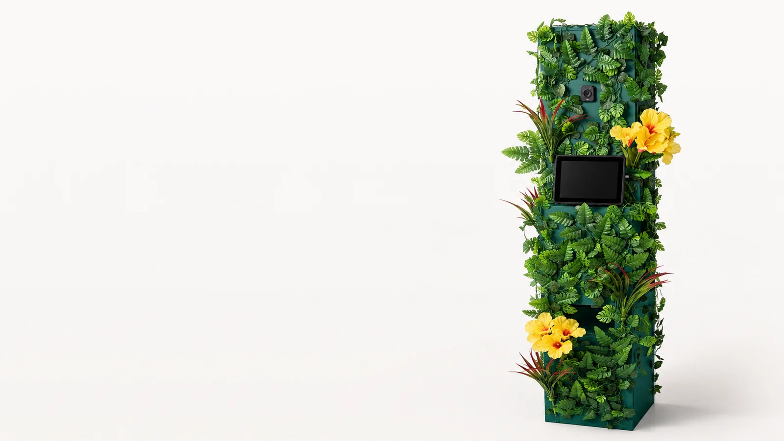 Le Jungleboot, photobooth au décor jungle de Jungle Events, vu en pied